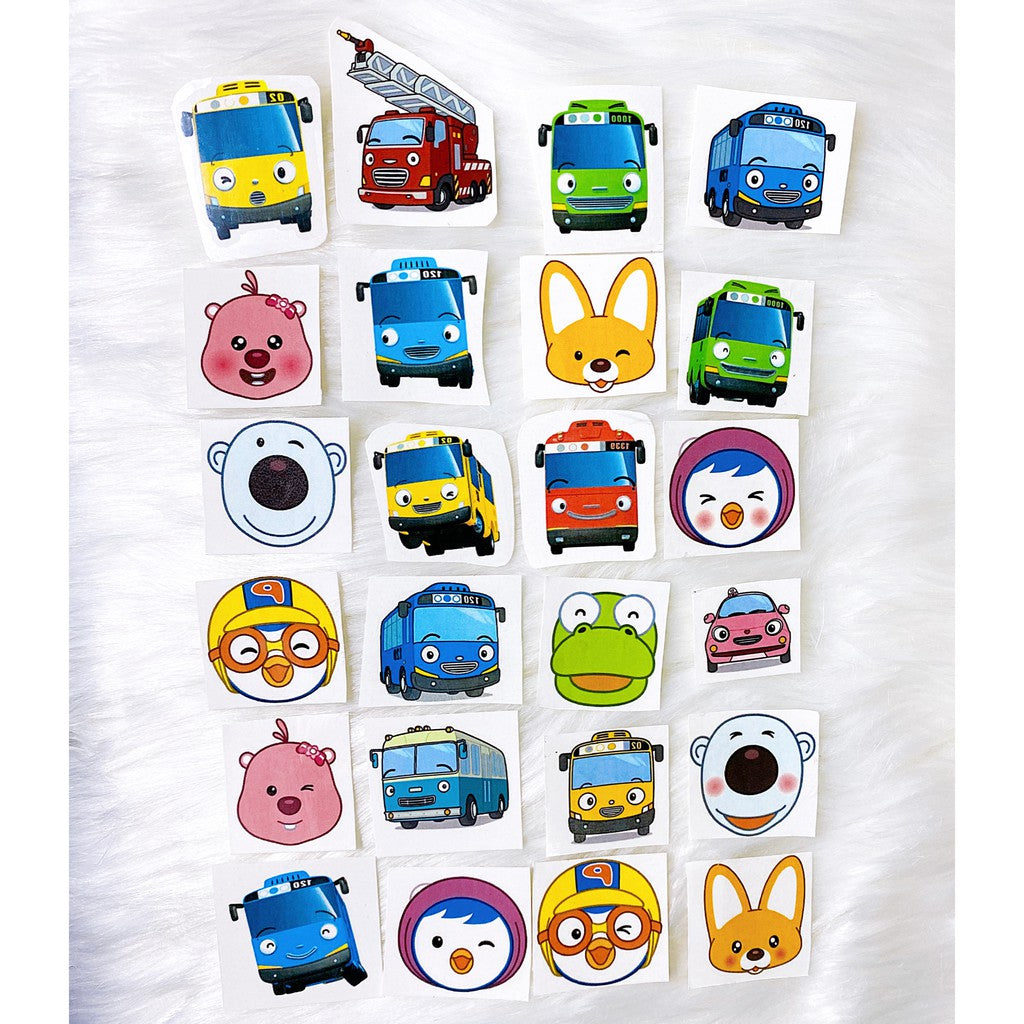 Pororo Tayo 24pcs Random Temporary Kids Tattoo for Children